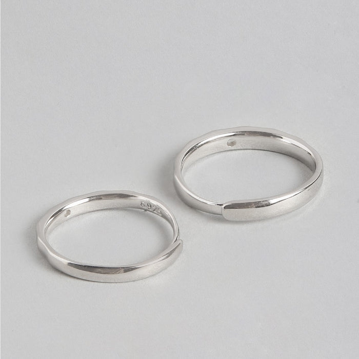 Mushy 925 Silver Couple Rings (Adjustable)