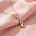 Musical Solitaire Rose Gold Plated 925 Silver Necklace Chain