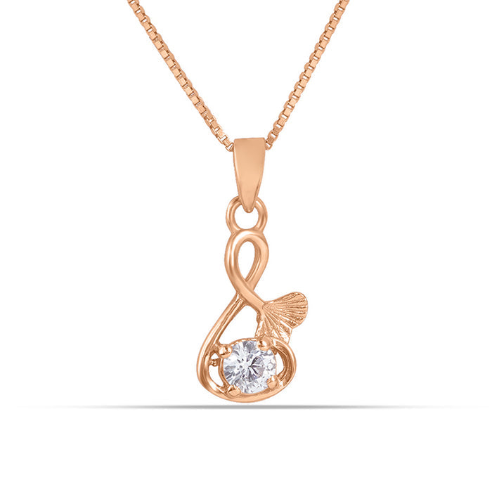Musical Solitaire Rose Gold Plated 925 Silver Necklace Chain