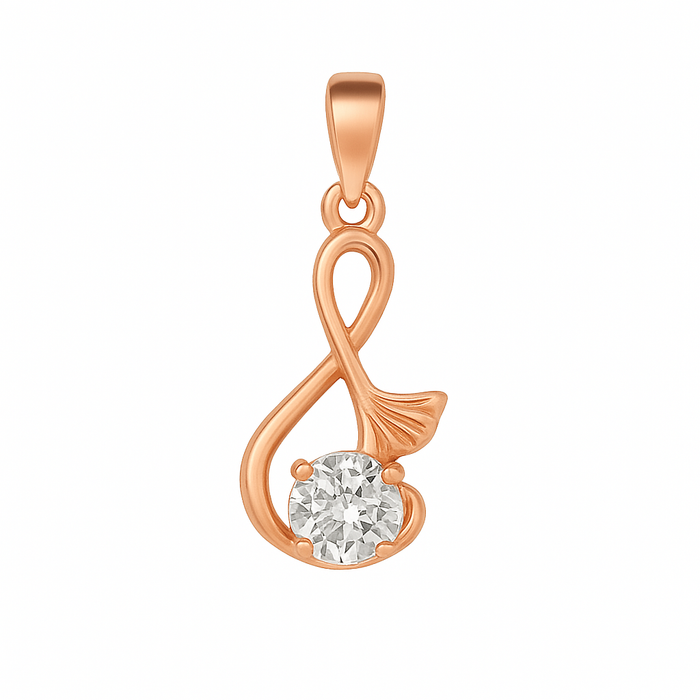 Musical Solitaire Rose Gold Plated 925 Silver Necklace Chain