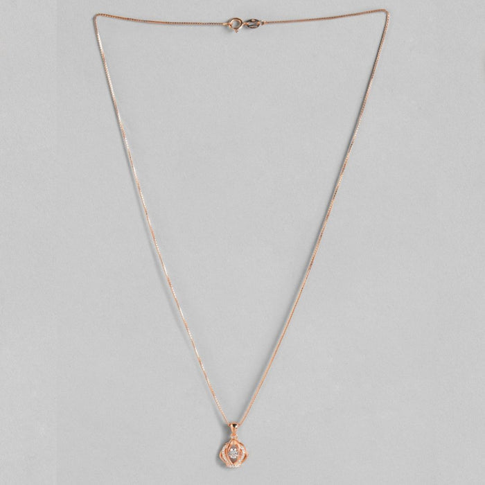 Women's rose gold 925 Sterling Silver necklace with a sparkling crown pendant on a delicate chain – Zavya