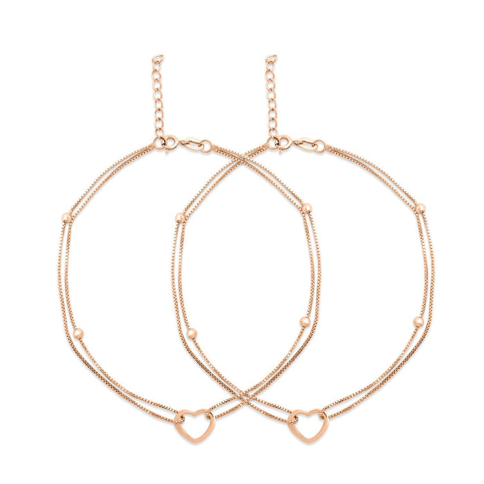 My Dainty Heart Rose Gold 925 Silver Anklets