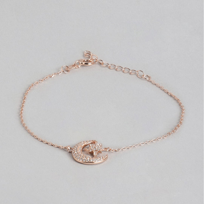 My Moon and Star 925 Silver Bracelet in Rose Gold