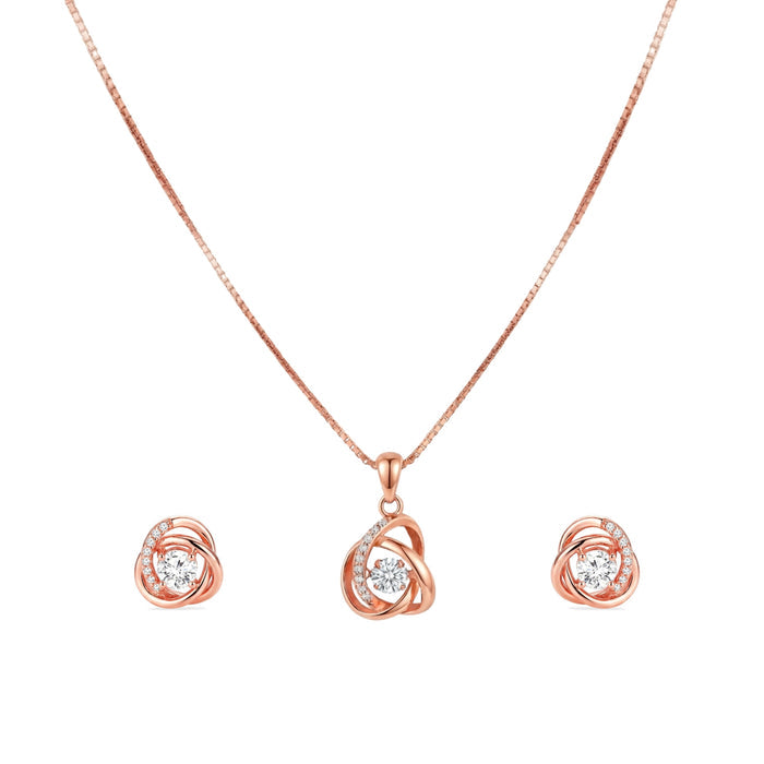 My Universe Rose Gold Plated 925 Silver Jewellery Set (Pendant + Earring)