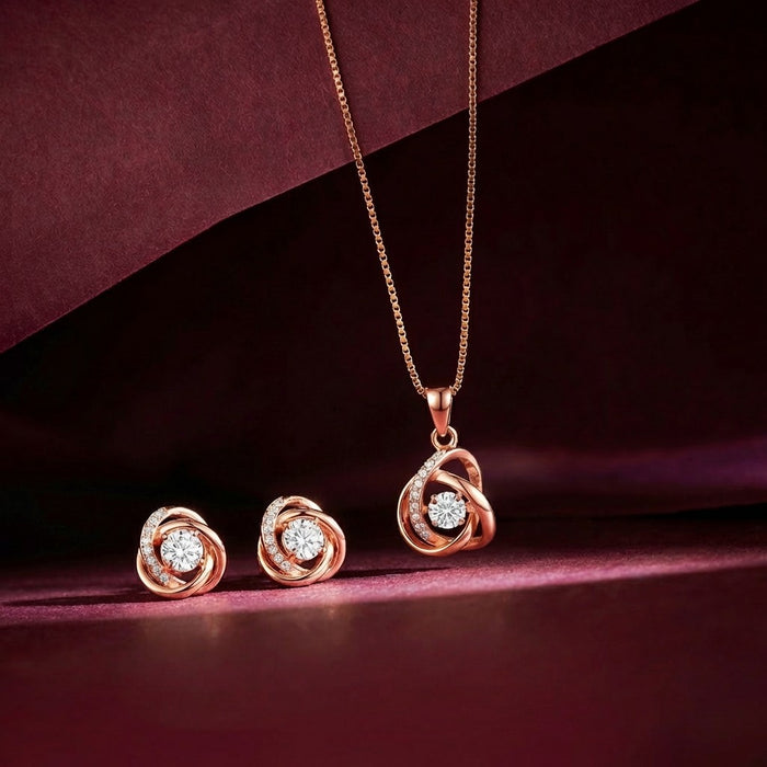 My Universe Rose Gold Plated 925 Silver Jewellery Set (Pendant + Earring)