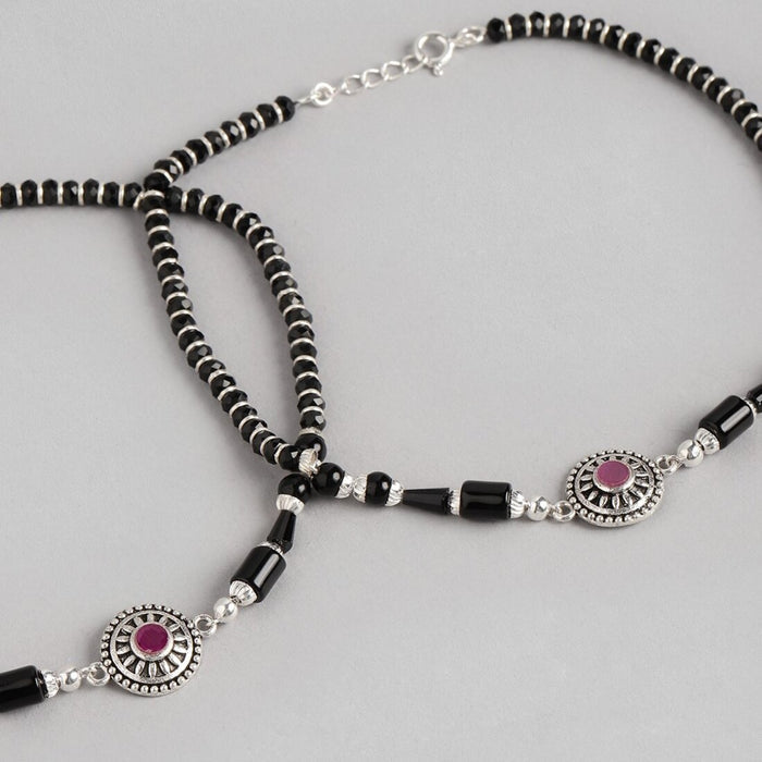 Mystic Allure 925 Sterling Silver Rhodium-Plated Anklet