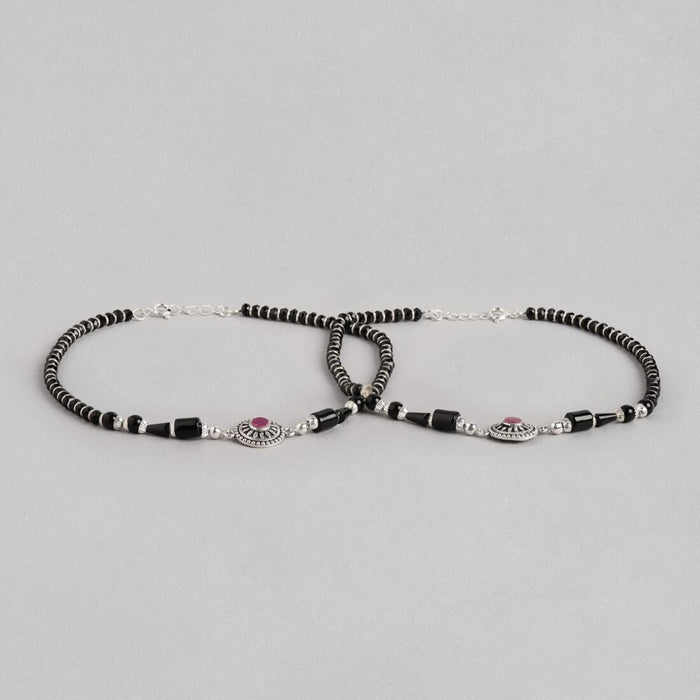 Mystic Allure 925 Sterling Silver Rhodium-Plated Anklet