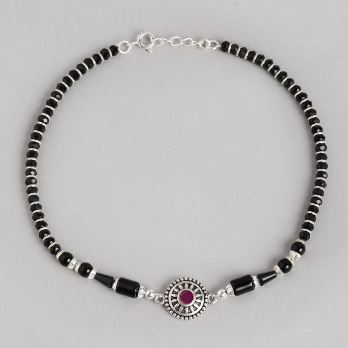 Mystic Allure 925 Sterling Silver Rhodium-Plated Anklet