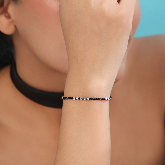 Mystic Beads Rhodium Plated 925 Sterling Silver Bracelet