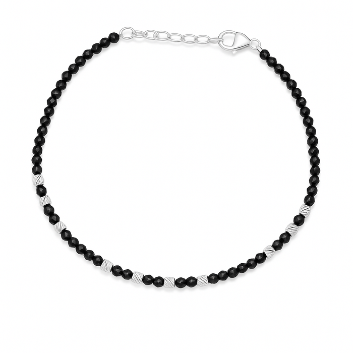 Mystic Beads Rhodium Plated 925 Sterling Silver Bracelet