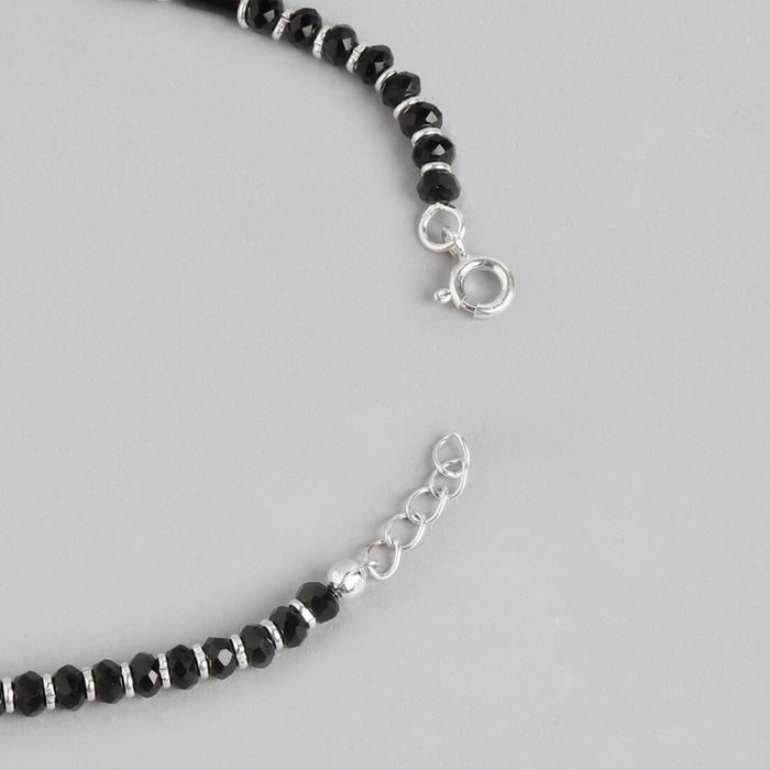Mystic Charms 925 Sterling Silver Rhodium-Plated Evil Eye Anklet