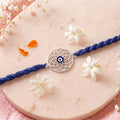 Mystic Mandala Evil Eye Gold and Rhodium 925 Silver Rakhi Combo