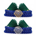 Mystic Mandala Evil Eye Gold and Rhodium Plated 925 Silver Rakhi Combo