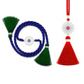 Mystic Mandala Evil Eye Silver Rakhi Floral Lumba Combo