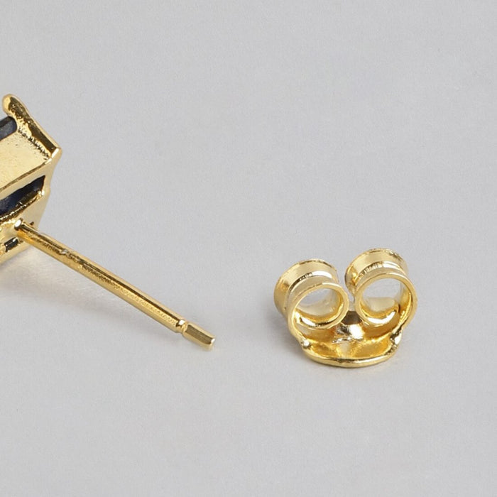 Mystic Nightfall Gold-Plated 925 Sterling Silver Stud Earrings