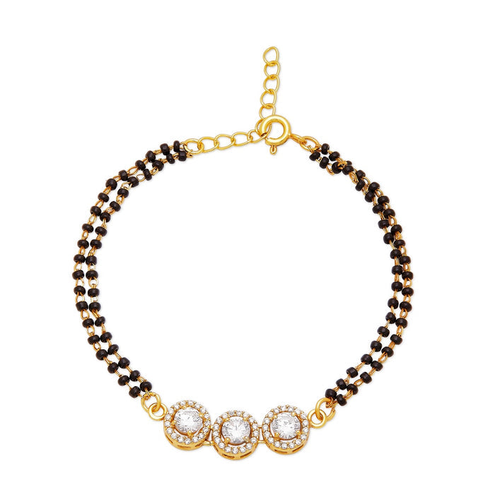 Mystic Orbit Gold-Embraced 925 Sterling Silver Mangalsutra Bracelet