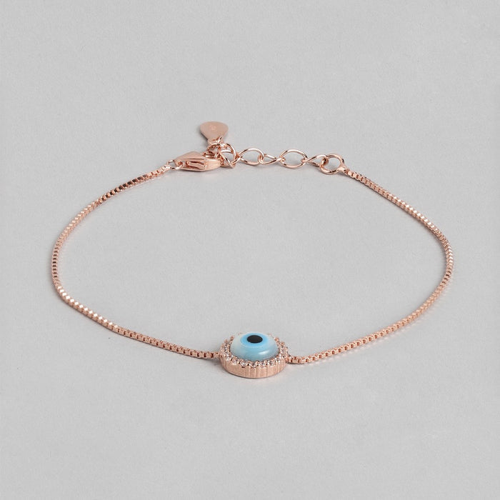 Mystic Protection Rose Gold-Plated 925 Sterling Silver Evil Eye Bracelet