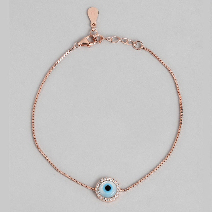Mystic Protection Rose Gold-Plated 925 Sterling Silver Evil Eye Bracelet