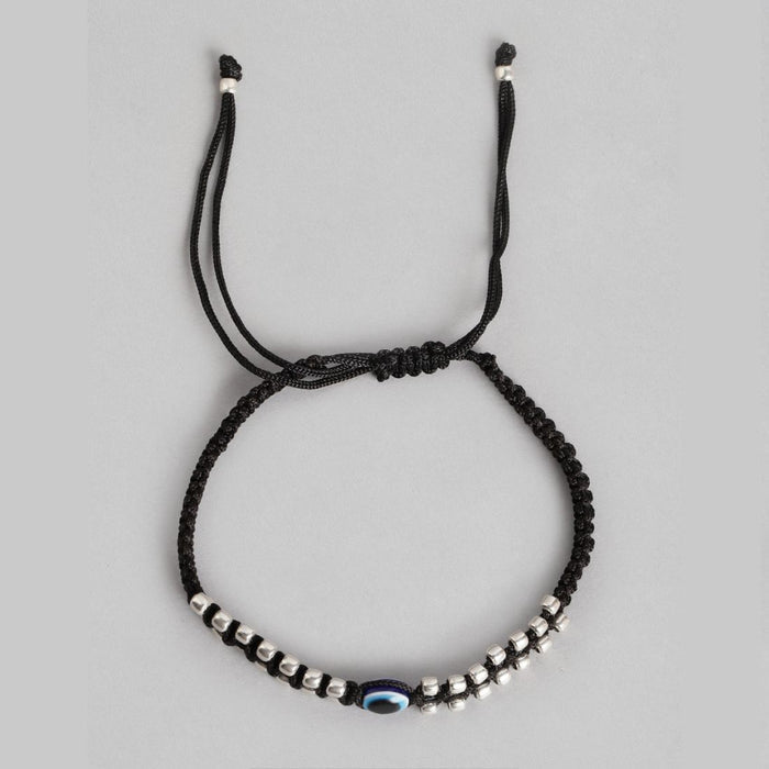 Mystic Ward Evil Eye Rhodium Plated 925 Sterling Silver Thread Anklet