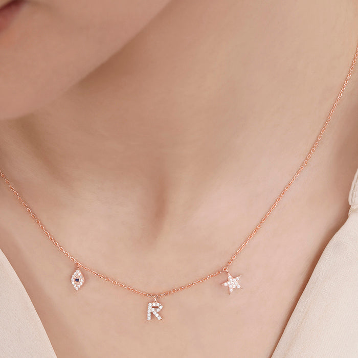 Mystical Charm Rose Gold Plated 925 Sterling Silver Necklace