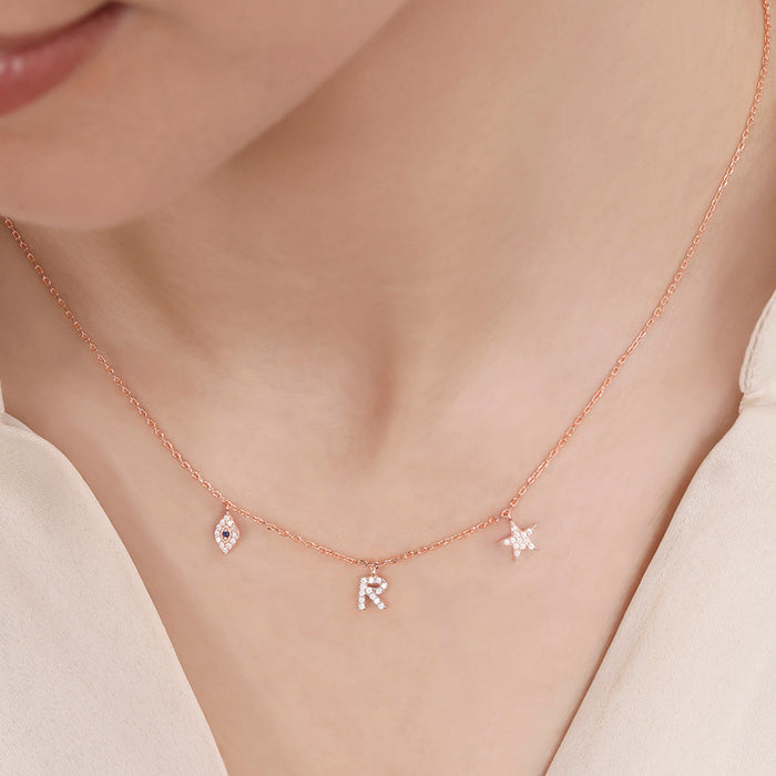 Mystical Charm Rose Gold Plated 925 Sterling Silver Necklace