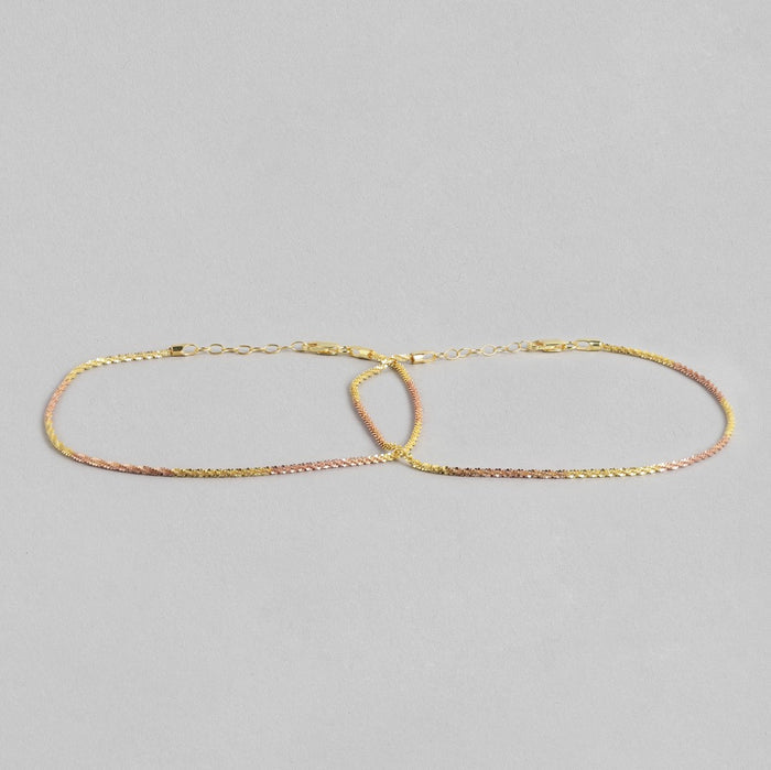 Mystical Dual Tone Elegant 925 Sterling Silver Anklet
