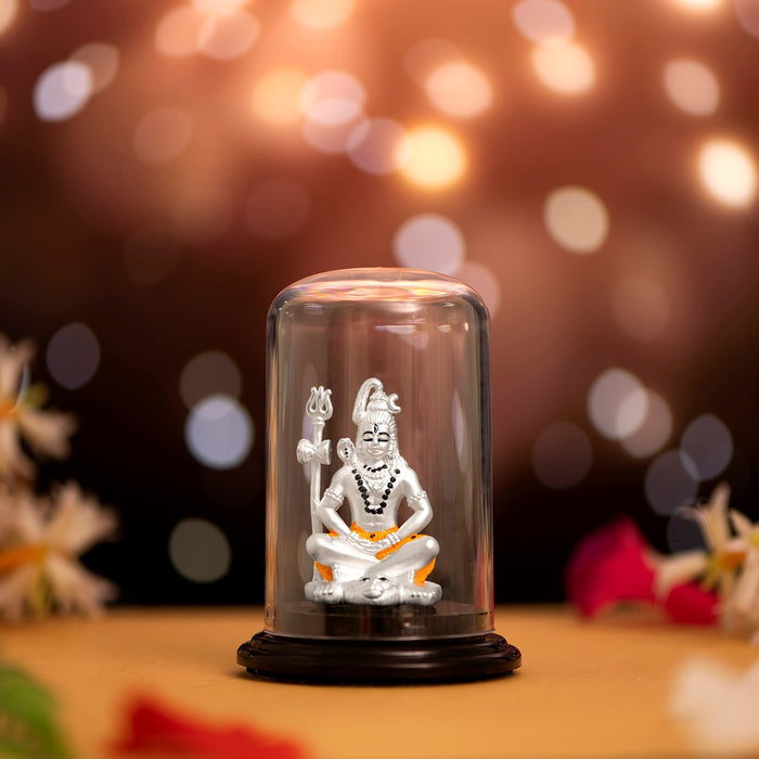 Mystical Reverence Rhodium-Plated 999 Silver Lord Shiva Ji Idol