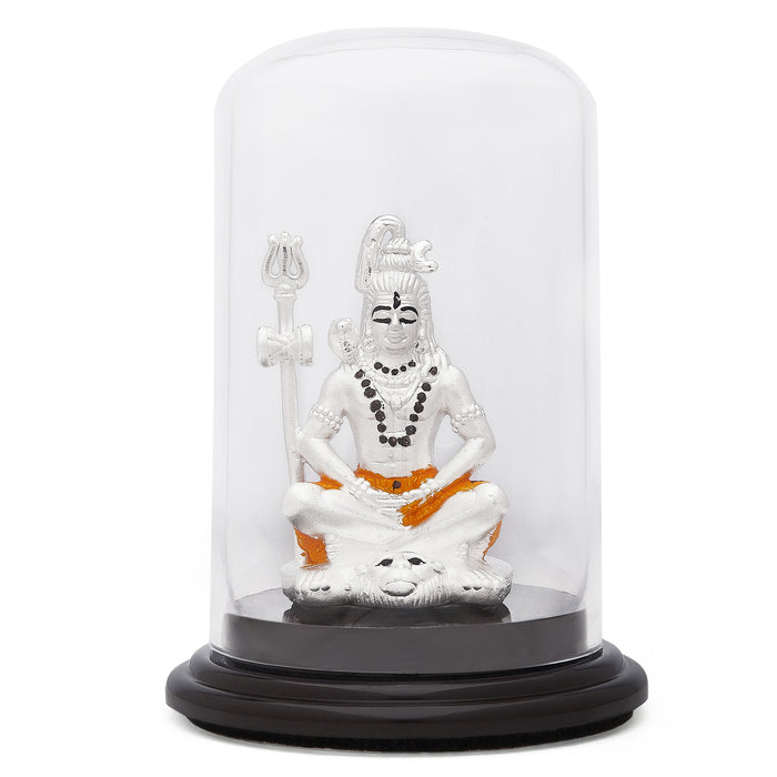 Mystical Reverence Rhodium-Plated 999 Silver Lord Shiva Ji Idol