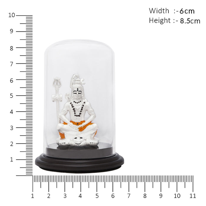 Mystical Reverence Rhodium-Plated 999 Silver Lord Shiva Ji Idol