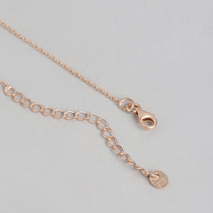 Mystique Deer CZ Rose Gold Plated  925 Sterling Silver Necklace
