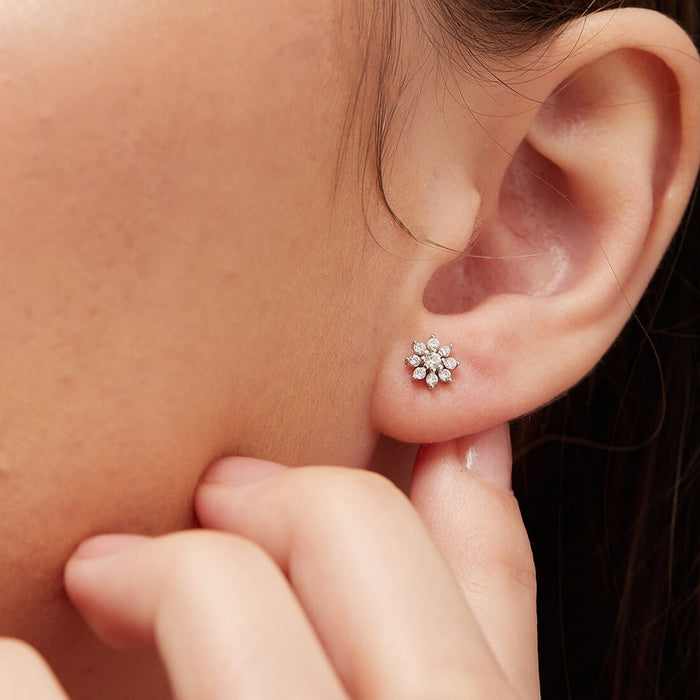 Nakshatra Floral Dual Color 925 Sterling Silver Earring Combo