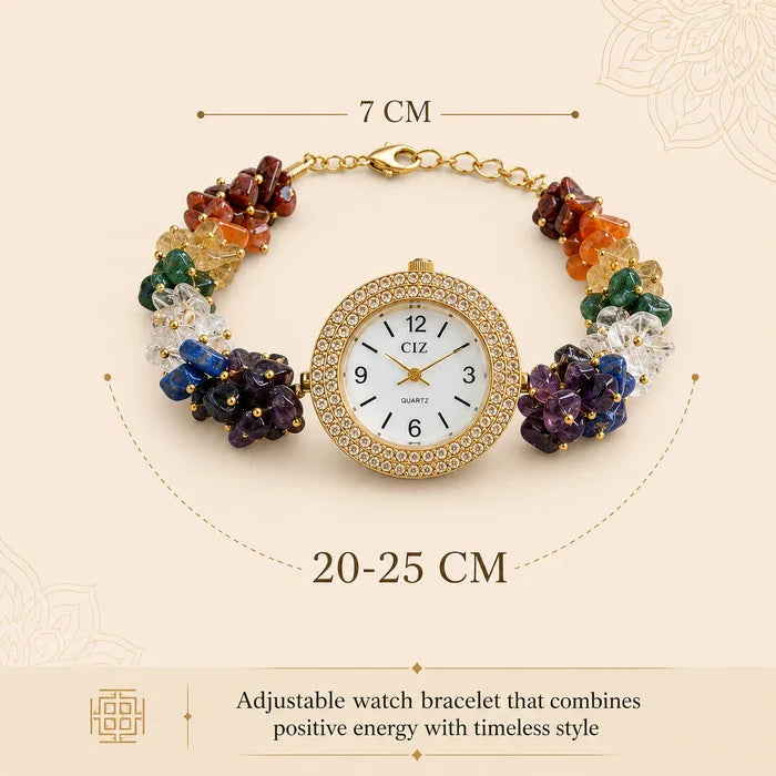 Natural 7 Chakra Stone Chips Watch | Healing Crystal Wrist Watch - view 2