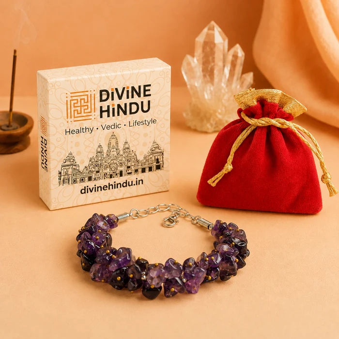 Natural Amethyst Chips Bracelet | Purple Crystal Healing Bracelet - view 4
