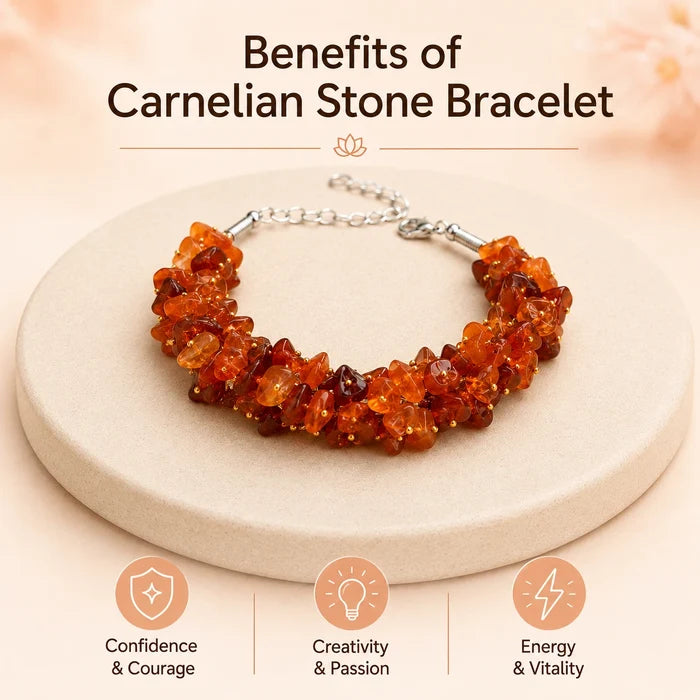 Natural Carnelian Chips Bracelet - view 3