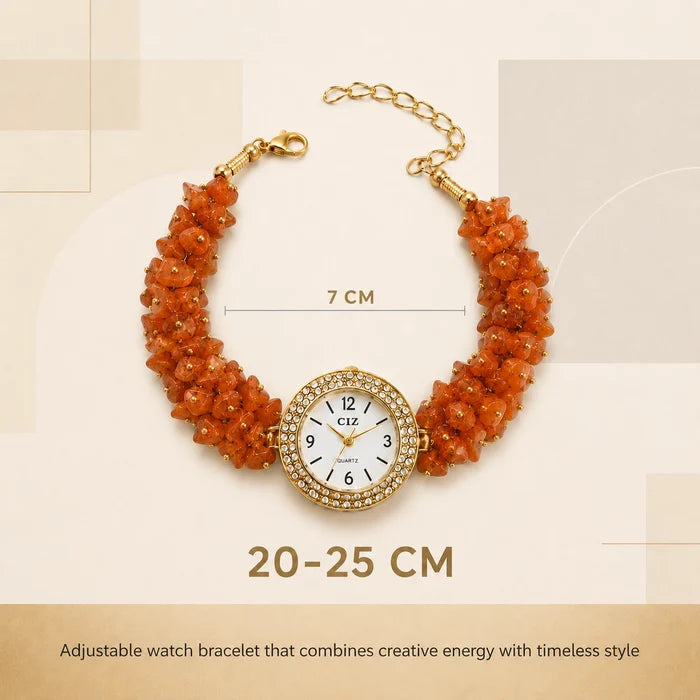Natural Carnelian Stone Chips Watch - view 2