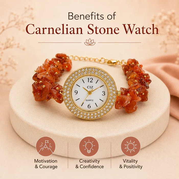 Natural Carnelian Stone Chips Watch - view 3