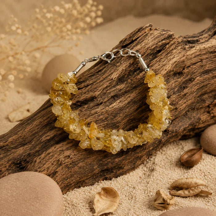Natural Citrine Chips Bracelet | Sunela Stone Bracelet
