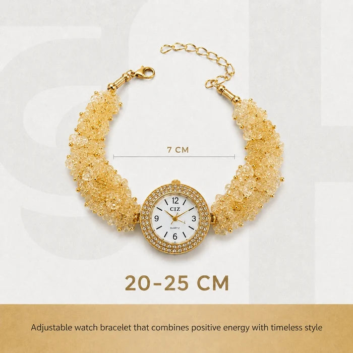 Natural Citrine Stone Chips Watch | Sunela Crystal Watch - view 2