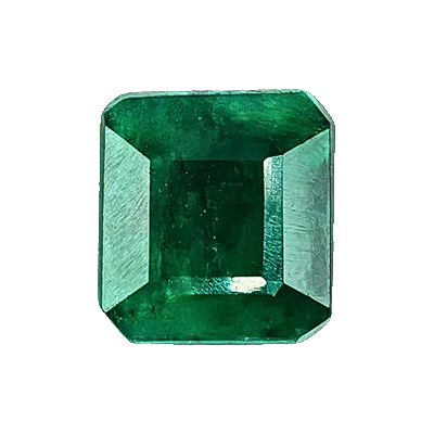 Natural loose Emerald gemstone on a white background