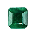 Natural loose Emerald gemstone on a white background