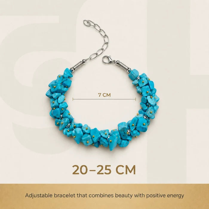 Natural Firoza Stone Chips Bracelet - view 3