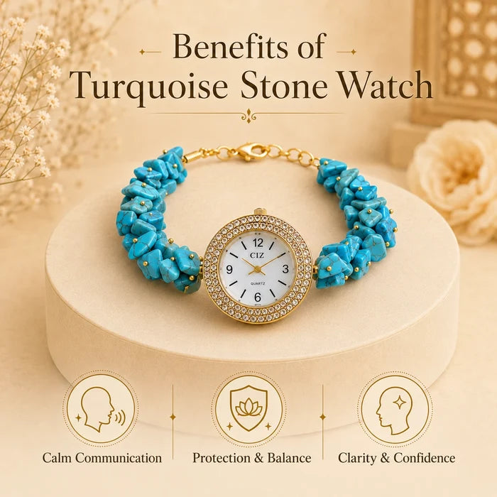 Natural Firoza Stone Chips Watch - view 3