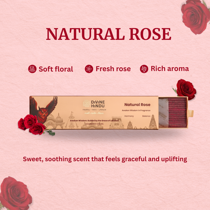 Kesar Chandan & Rose incense sticks neatly arranged for daily puja rituals