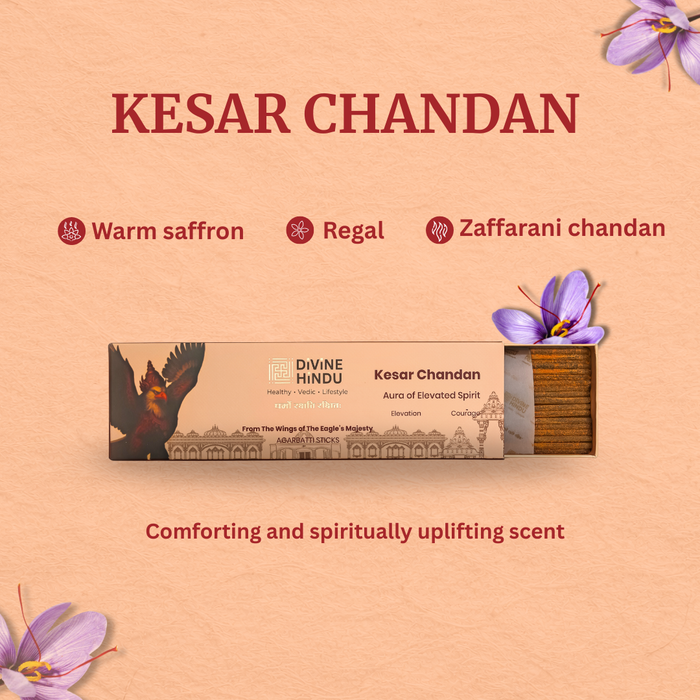 Kesar Chandan incense sticks packed for daily puja and meditation