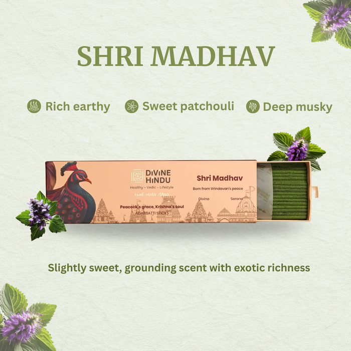 Pack of 60 Kesar Chandan & Shri Madhav incense sticks from Divine Hindu