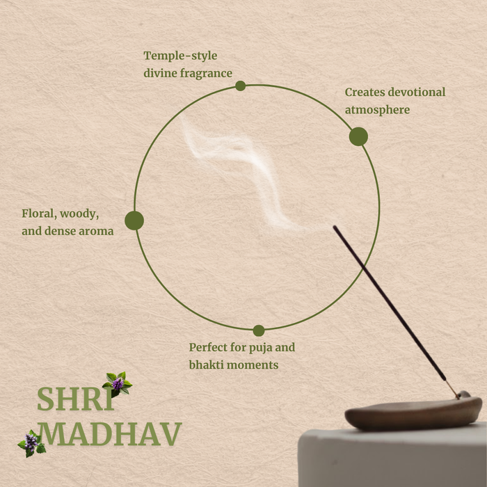 Natural Kesar Chandan & Shri Madhav / Incense Sticks (Pack of 60)