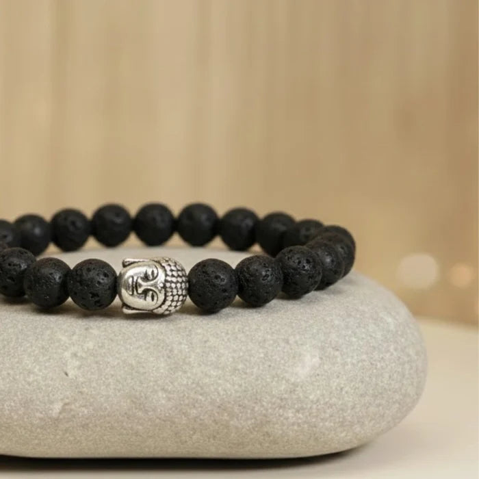 Natural lava Stone Buddha Bracelet