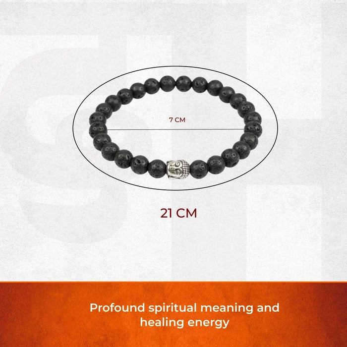 Natural lava Stone Buddha Bracelet - view 3