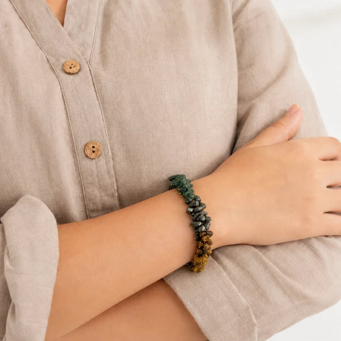 Natural Money Magnet Crystal Chips Bracelet | Abundance & Prosperity Bracelet
