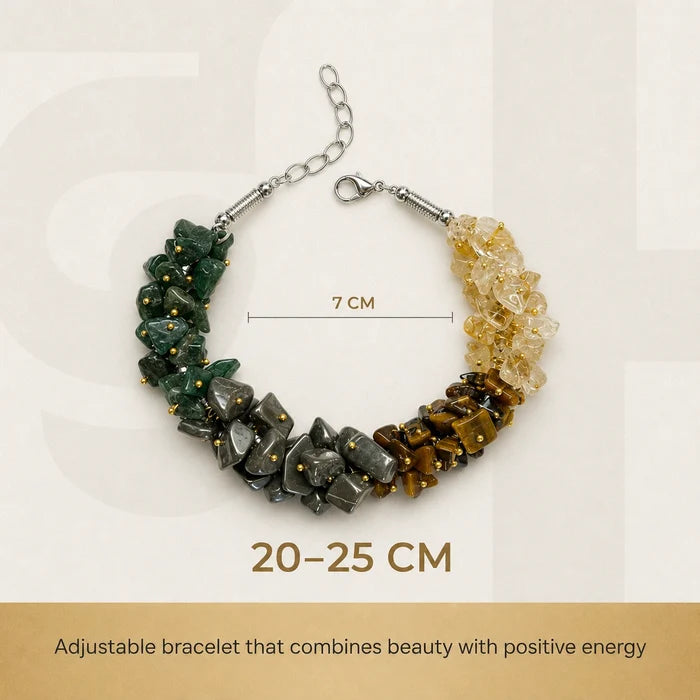 Natural Money Magnet Crystal Chips Bracelet | Abundance & Prosperity Bracelet - view 3